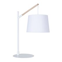 Lampe base en bois et métal SCANDI blanc